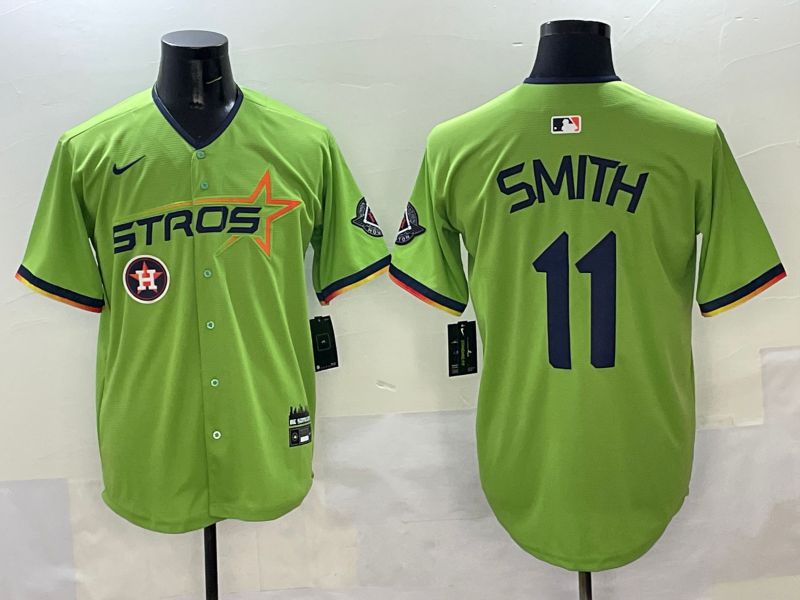 Men Houston Astros #11 Smith Green three generations Joint Name 2025 Nike MLB Jersey style 11